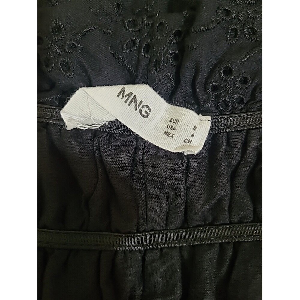 MNG Womens Spaghetti Strap Halter Eyelet Dress Black Size 4 - Picture 7 of 9